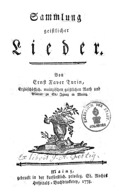 Titelblatt „Sammlung geistlicher Lieder“